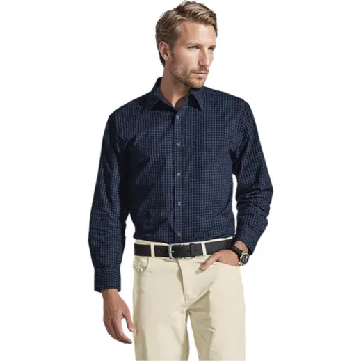 Mens Pioneer Check Lounge Long Sleeve Model